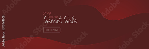 Secret sale red banner with CTA button for e-commerce