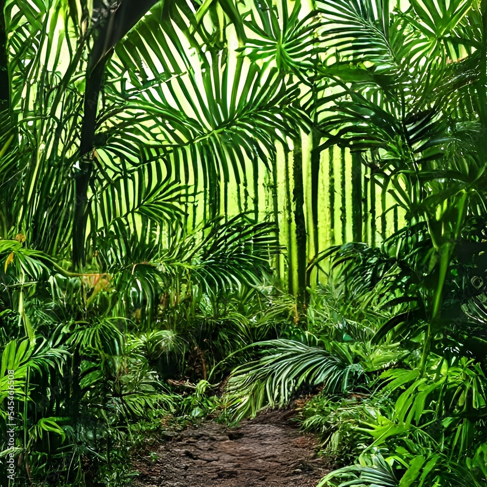beautiful scene of sunset evening in tropical forest with trees beautiful scene of sunset evening in tropical forest with trees