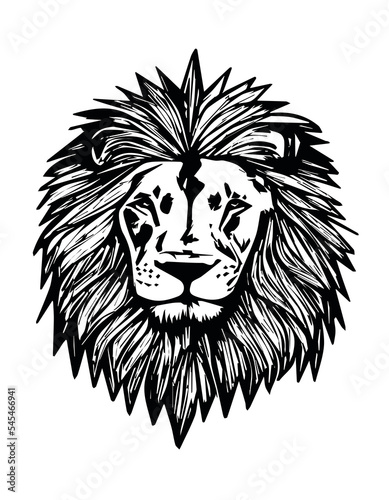 Fototapeta Naklejka Na Ścianę i Meble -  lion head logo black and white in jpg file format.