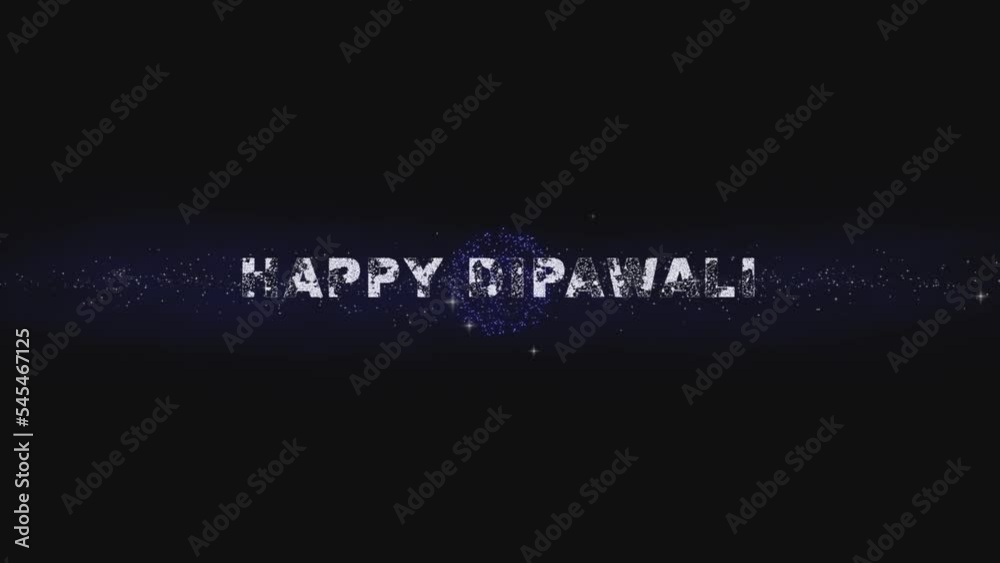 Happy Dipawali Text in 4K, Bursting Crackers, in The Sky at Night, Celebrating Diwali, Firework Happy Dipawali Text in 4K, Bursting Crackers, in The Sky at Night, Celebrating Diwali, Firework