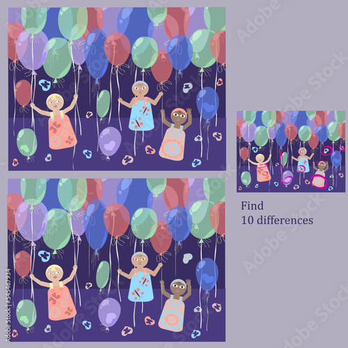 in the Funny BABIES for children up to 6 years old rebus, find 10 differences