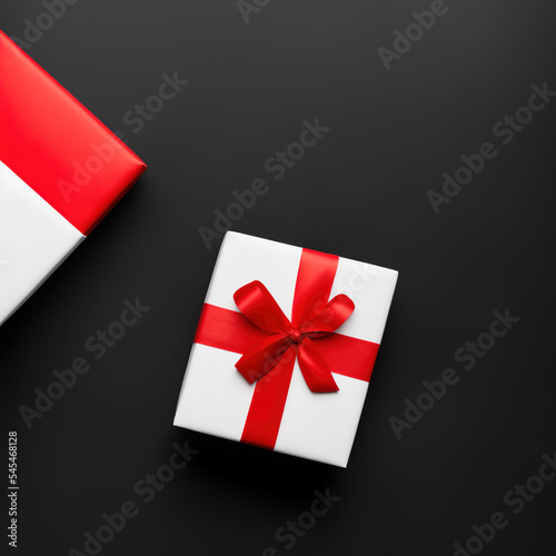 Presents with Ribbons, Red and Black