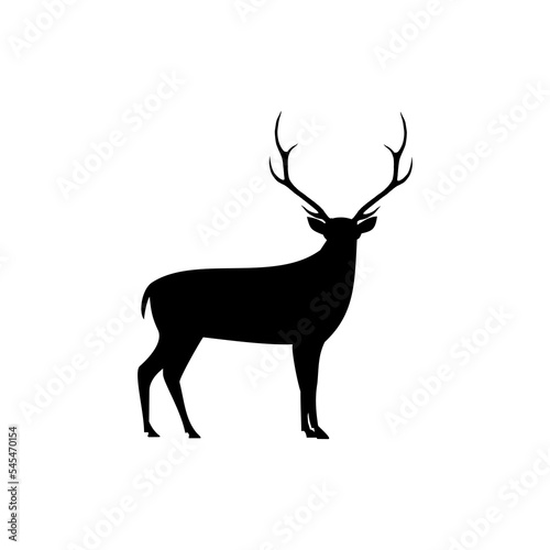 Flat design deer icon. Simple Deer Logo Symbol Template. Deer logo illustration.