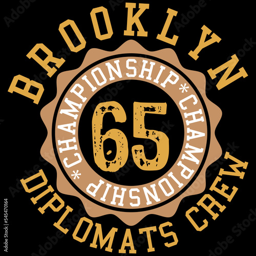 Brooklyn college design with text Diplomats crew championship fashion style.