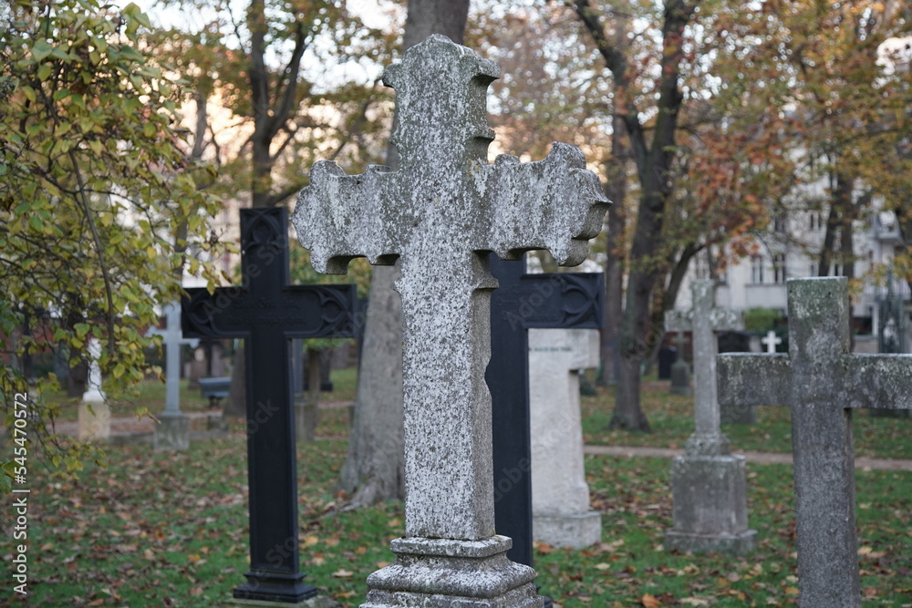 Graveyard in central Berlin, Germany, in the autumn Graveyard in central Berlin, Germany, in the autumn