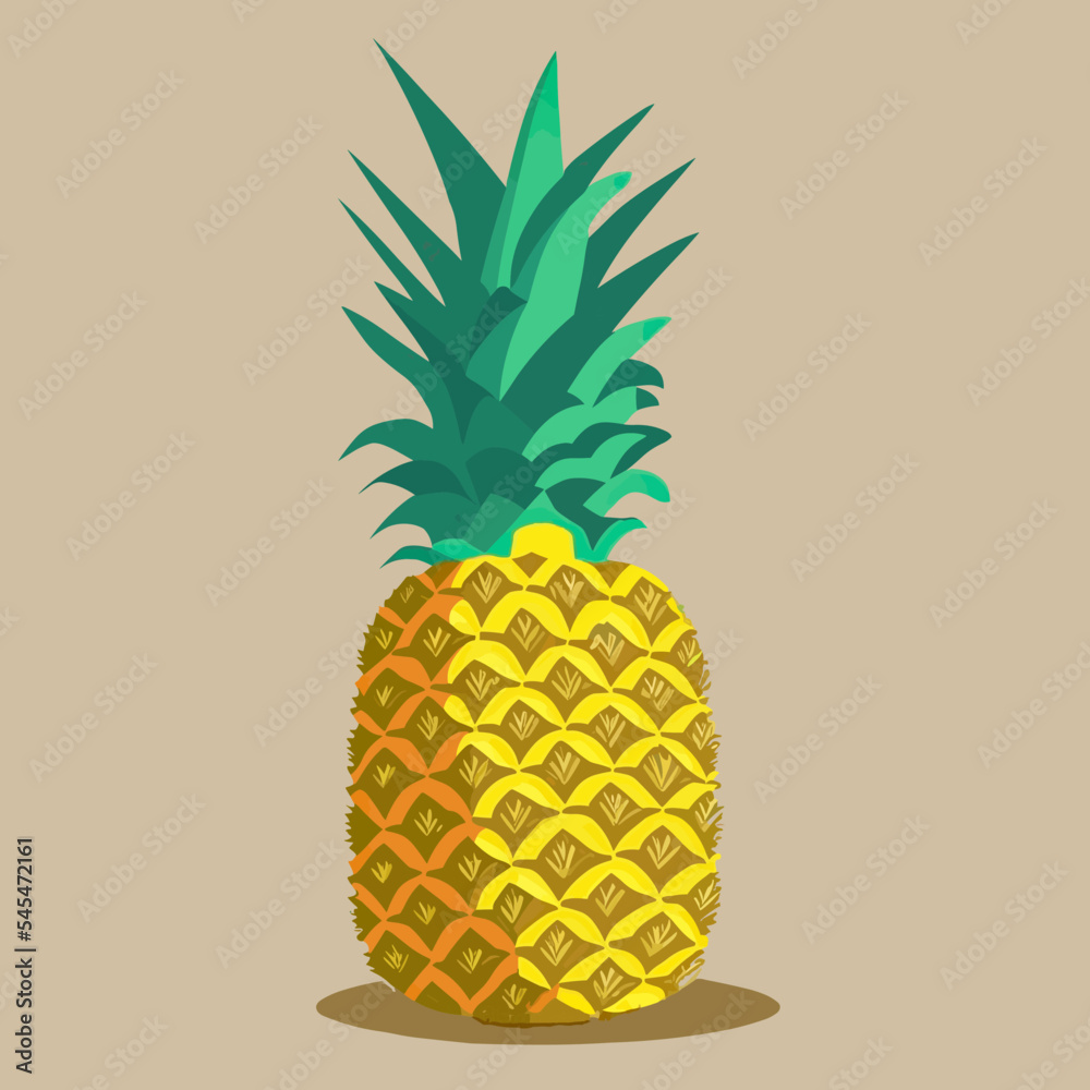 Colorful Vector Illustration Of A Pineapple Stock Vector Adobe Stock