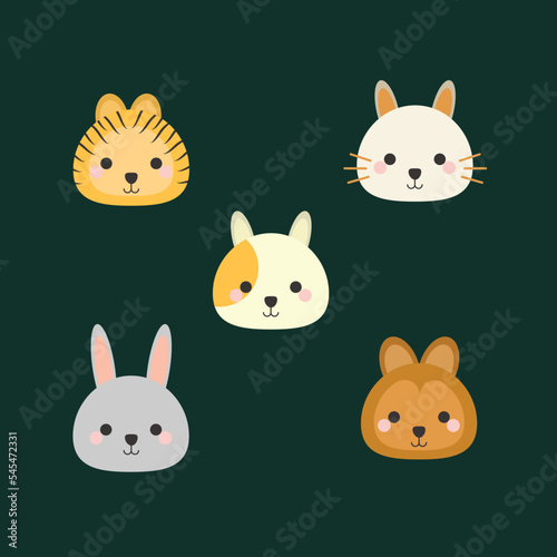 cute vector set of animal characters  vector illustration designs suitable for websites  applications  apps