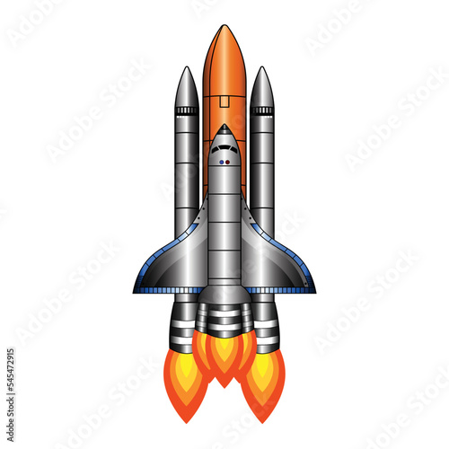 Space galaxy rocket launch, rocket ship. vector, business product illustration concept in the market.