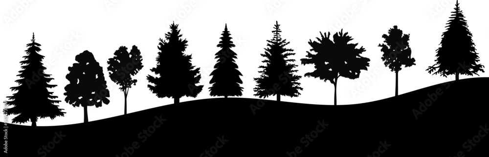 Obraz premium silhouette growing trees, design vector isolated