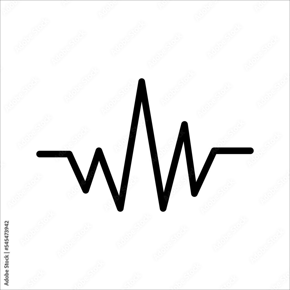 Voice command with sound waves icon vector, on white background. Voice command with sound waves icon vector, on white background.
