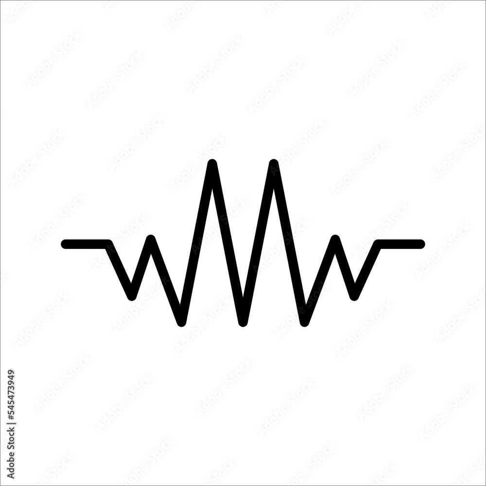Voice command with sound waves icon vector, on white background. Voice command with sound waves icon vector, on white background.