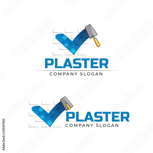 Plastering finishing company logo design