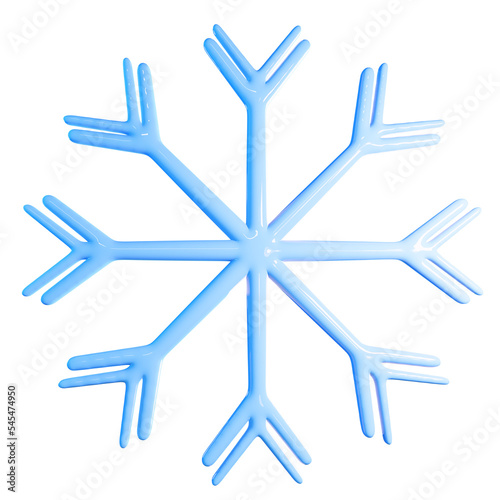 Snowflake 3d render png shape