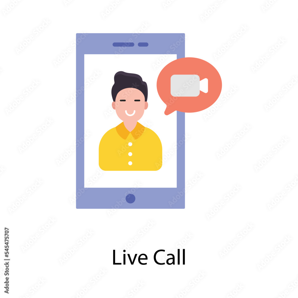Live Call vector Flat Icons. Simple stock illustration Live Call vector Flat Icons. Simple stock illustration