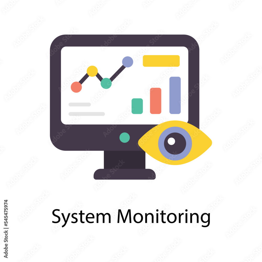 System Monitoring vector Flat Icons. Simple stock illustration System Monitoring vector Flat Icons. Simple stock illustration