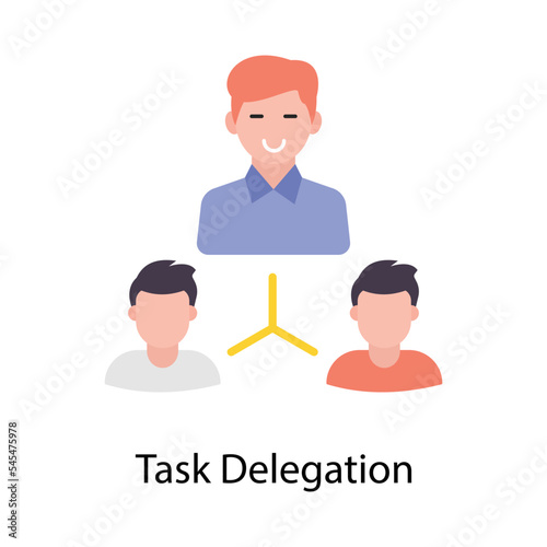Task Delegation vector Flat  Icons. Simple stock illustration