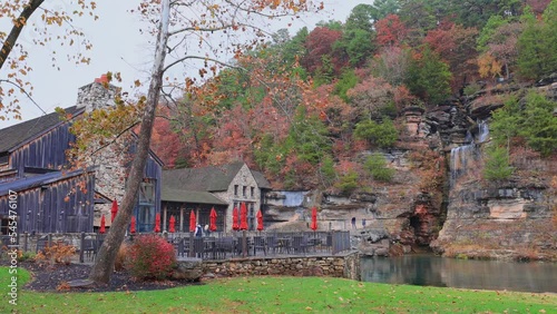 Overcast view of the main building of Dogwood Canyon Nature Park photo