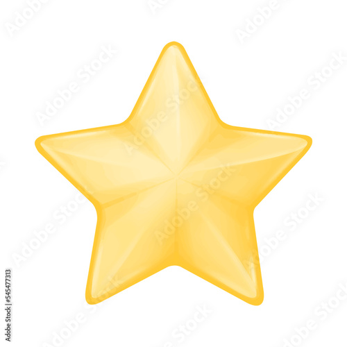 Gold Star Emoji Icon Object Symbol Gradient. Vector Art Design Cartoon Isolated Background.