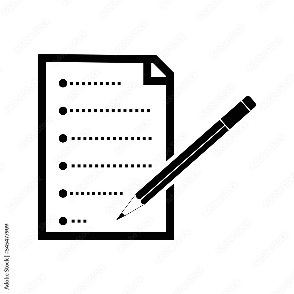 Paper document writing pencil icon | Black Vector illustration | Paper document writing pencil icon | Black Vector illustration |