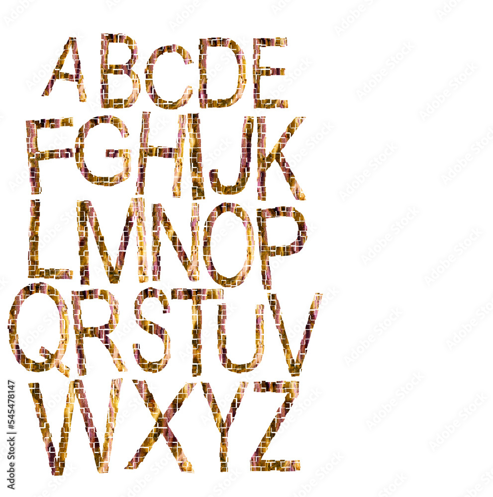 The alphabet surrounded by white background