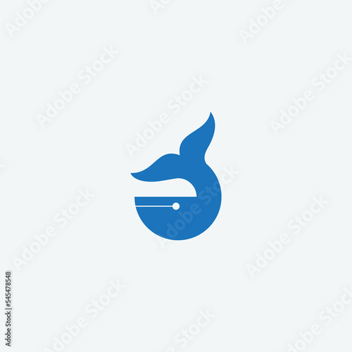 Whale tail vector illustration for icon, symbol or logo. whale logo