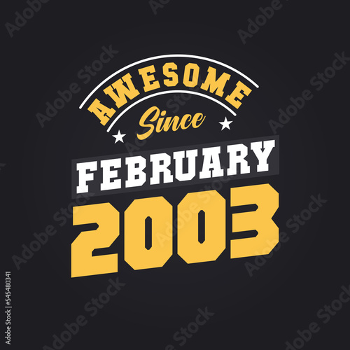 Awesome Since February 2003. Born in February 2003 Retro Vintage Birthday