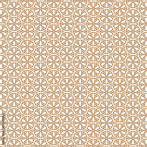 Brown Circular Shape Floral Texture Interior Graphic Website Design Fashion Cloth Textile Fabric Banner Tile Carpet Decorative Element Laminate Wrapping Paper GeometricAl Art Pattern