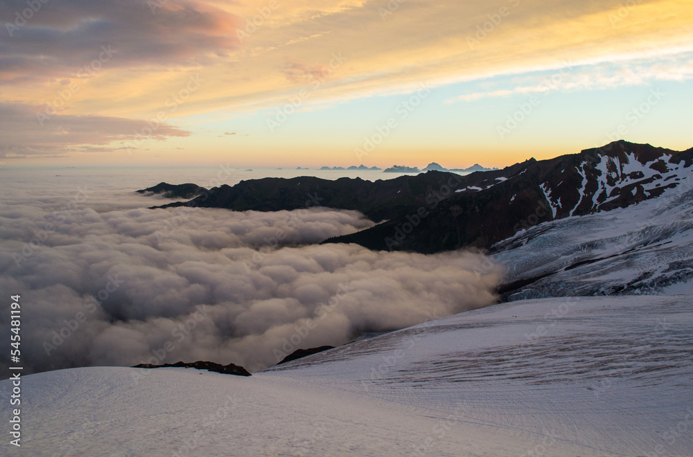 Above the sea of clouds and glaciers on Mount Baker Above the sea of clouds and glaciers on Mount Baker