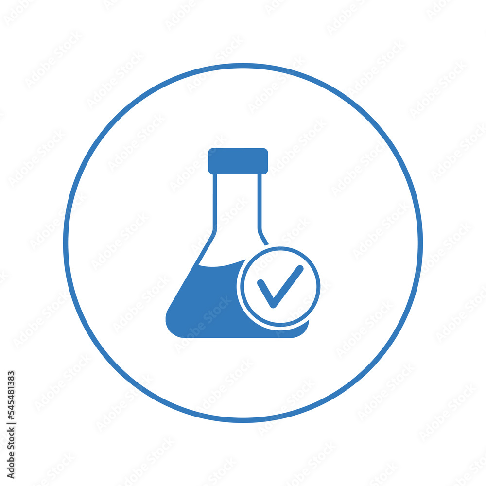 Laboratory verify test tube icon | Circle version icon |