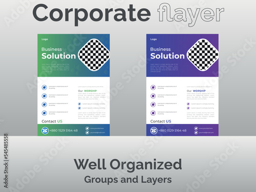 Modern a4 size corporate flayer for business and commercial companies. print ready file.