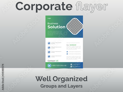 Modern a4 size corporate flayer for business and commercial companies. print ready file.