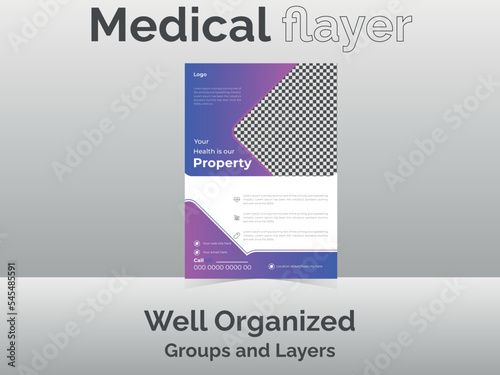 Modern flayer for medical and pharmacy. Print ready and social media post.