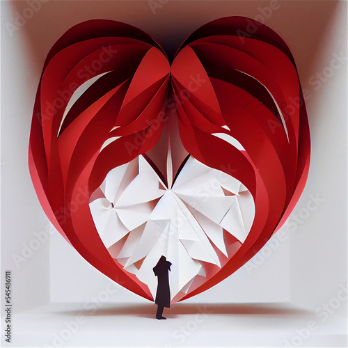 Heart in cutout paper