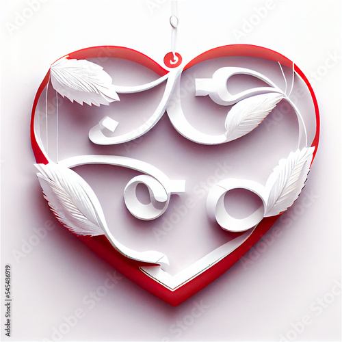Heart in cutout paper
