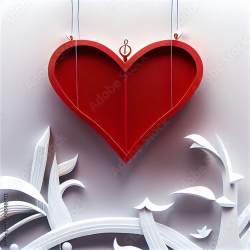 Heart in cutout paper