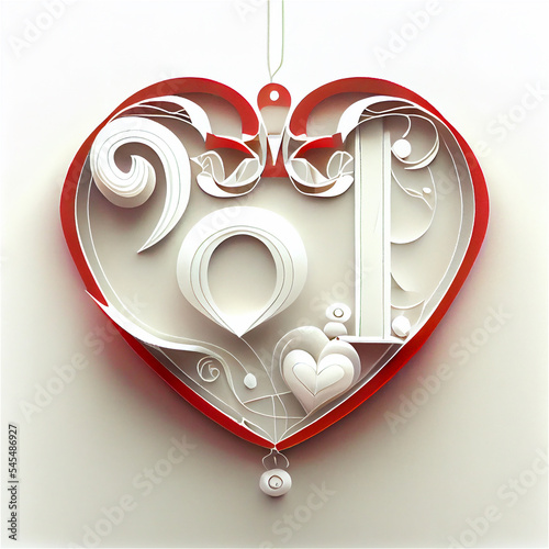 Heart in cutout paper