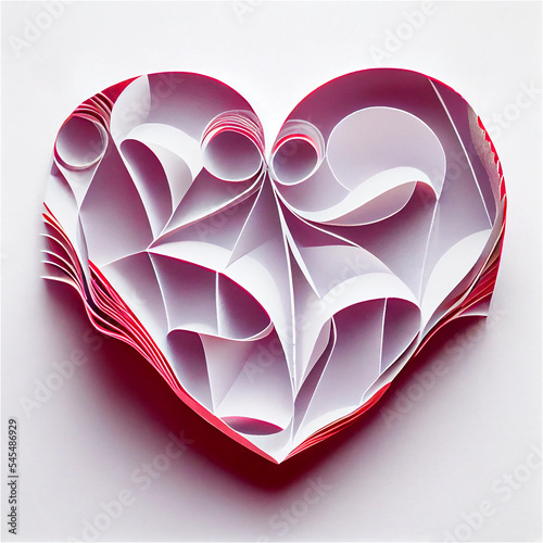Heart in cutout paper