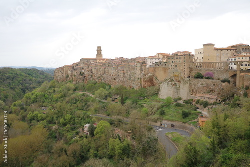 View to old town of Pitigliano, Tuscany Italy