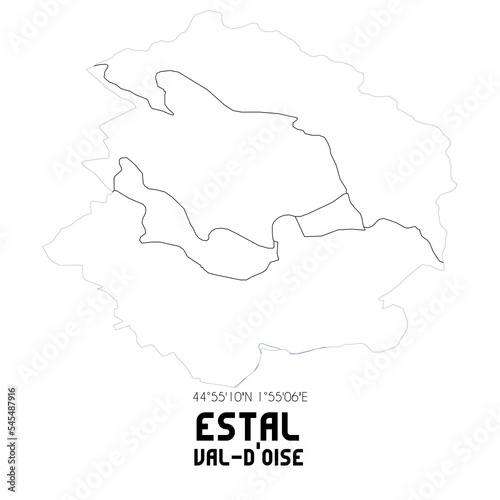 ESTAL Val-d Oise. Minimalistic street map with black and white lines.