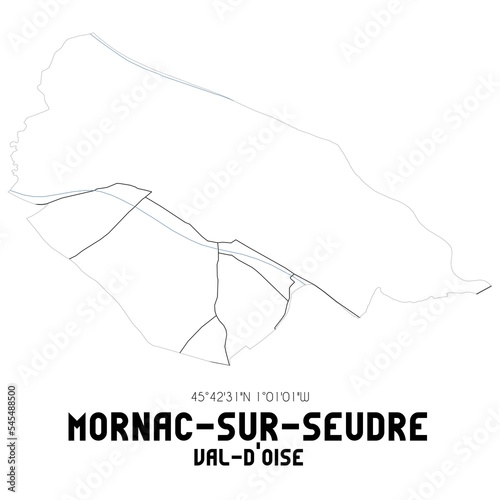MORNAC-SUR-SEUDRE Val-d Oise. Minimalistic street map with black and white lines.
