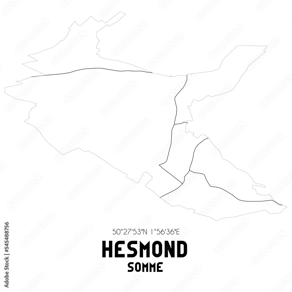 HESMOND Somme. Minimalistic street map with black and white lines.