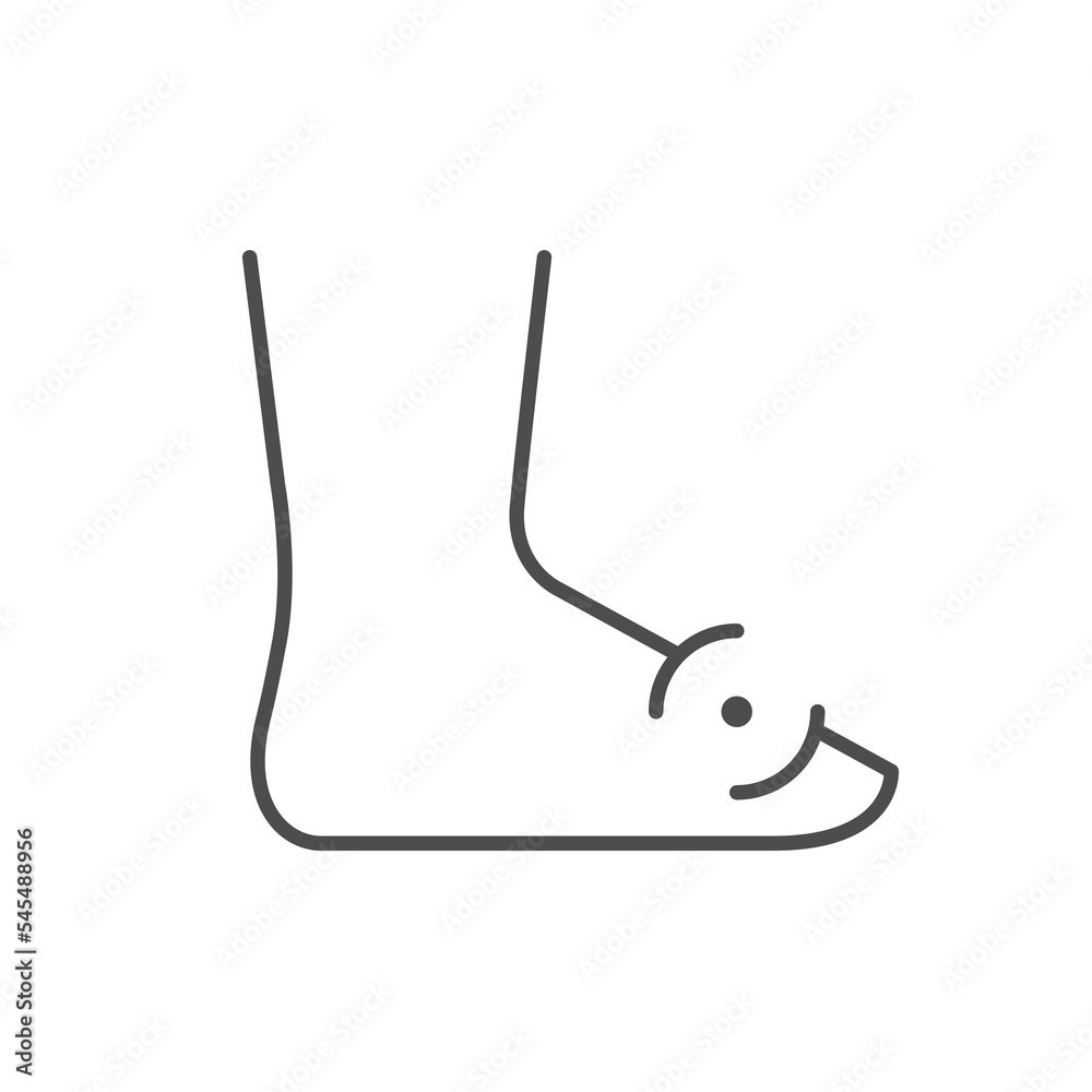 Foot pain line outline icon Foot pain line outline icon