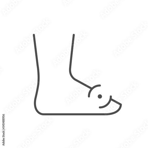 Foot pain line outline icon