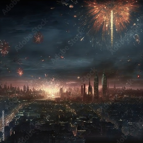 Fireworks over City