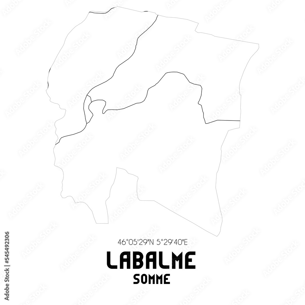 LABALME Somme. Minimalistic street map with black and white lines. LABALME Somme. Minimalistic street map with black and white lines.