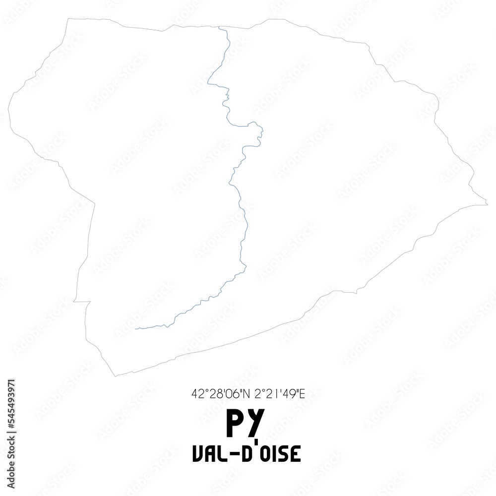 PY Val-d'Oise. Minimalistic street map with black and white lines. PY Val-d'Oise. Minimalistic street map with black and white lines.