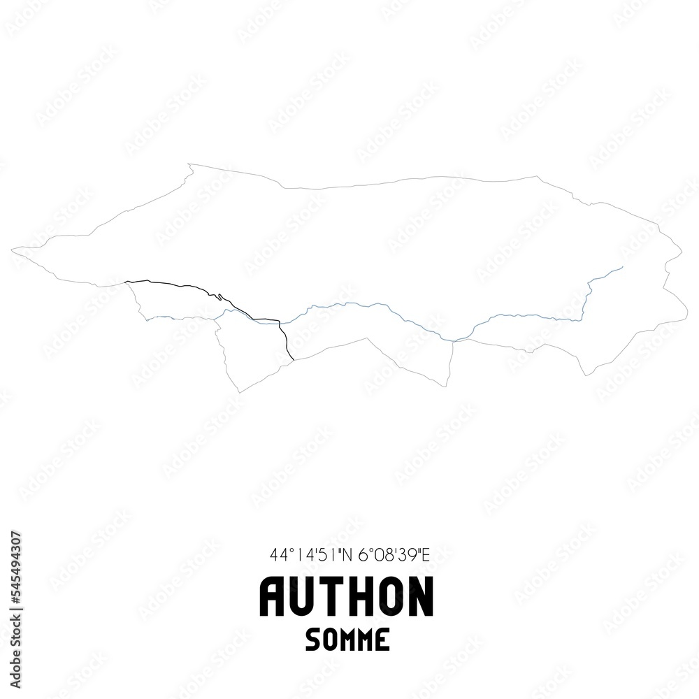 AUTHON Somme. Minimalistic street map with black and white lines.
