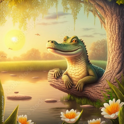Fantasy crocodile from fairy tales.