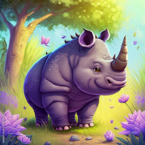 Fantasy rhino from fairy tales.