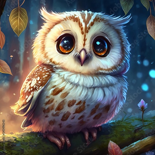 Fantasy owl from fairy tales.